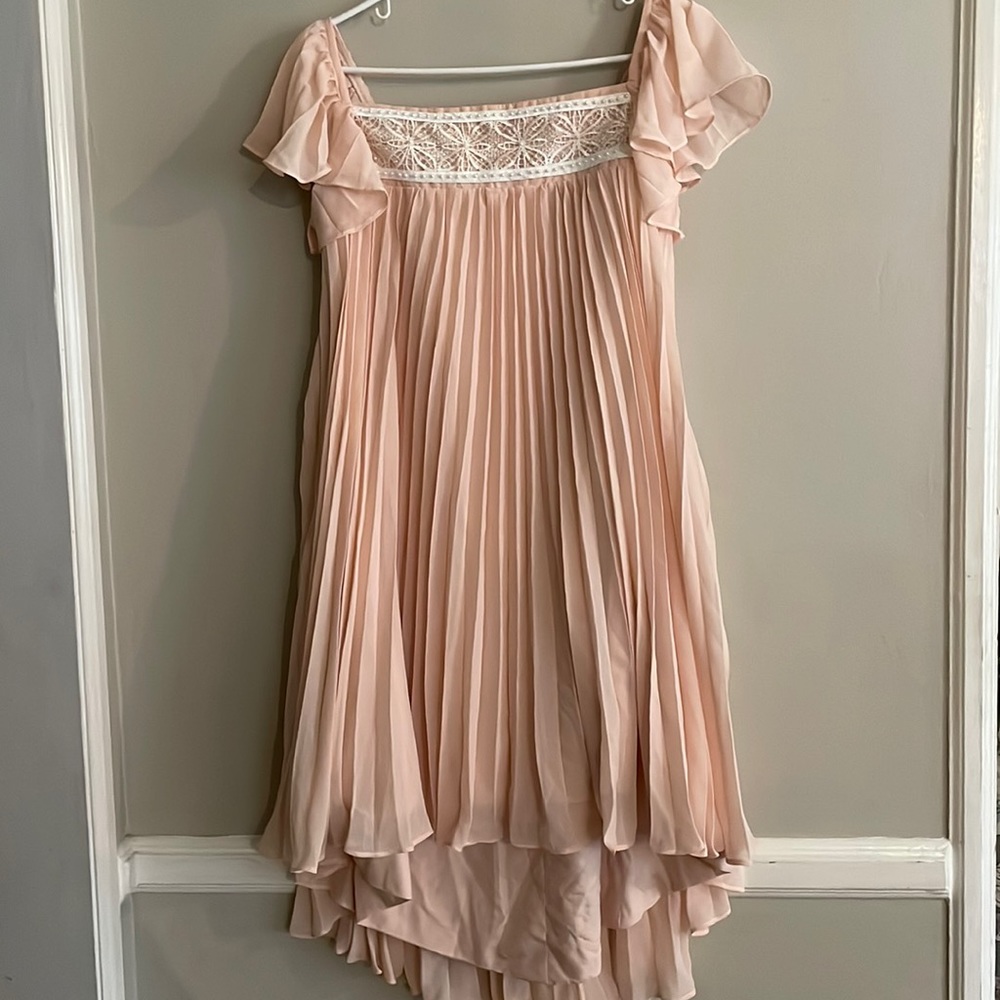 Pearl Pink high-low girls size 12 dress.